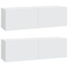 vidaXL Nástenné TV skrinky 2 ks biele 100x30x30 cm kompozitné drevo