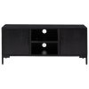 vidaXL TV skrinka, čierna 110x35x48 cm, borovicový masív