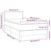 vidaXL Posteľ boxsping s matracom a LED bledosivá 90x200 cm látka