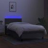 vidaXL Posteľ boxsping s matracom a LED tmavosivá 90x190 cm látka