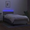 vidaXL Posteľ boxsping s matracom a LED bledosivá 90x190 cm látka