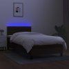 vidaXL Posteľ boxsping s matracom a LED čierna 90x200 cm látka