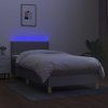 vidaXL Posteľ boxsping s matracom a LED bledosivá 90x200 cm látka