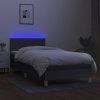 vidaXL Posteľ boxsping s matracom a LED tmavosivá 80x200 cm látka