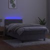 vidaXL Posteľ boxsping s matracom a LED bledosivá 90x200 cm zamat