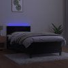 vidaXL Posteľ boxsping s matracom a LED čierna 90x200 cm zamat
