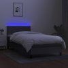 vidaXL Posteľ boxsping s matracom a LED tmavosivá 90x190 cm látka