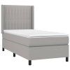 vidaXL Posteľný rám boxsping s matracom bledosivý 90x200 cm látka