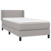 vidaXL Posteľný rám boxsping s matracom bledosivý 80x200 cm látka
