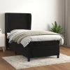 vidaXL Posteľný rám boxspring s matracom čierny 90x190 cm zamat