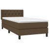 vidaXL Posteľný rám boxsping s matracom hnedý 80x200 cm látka