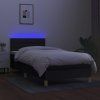vidaXL Posteľ boxsping s matracom a LED čierna 90x200 cm látka