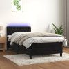 vidaXL Posteľ boxsping s matracom a LED čierna 100x200 cm zamat