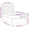 vidaXL Posteľ boxsping s matracom a LED bledosivá 90x190 cm látka