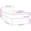 vidaXL Posteľ boxsping s matracom a LED bledosivá 90x190 cm látka