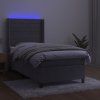 vidaXL Posteľ boxsping s matracom a LED bledosivá 80x200 cm zamat