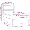 vidaXL Posteľ boxsping s matracom a LED bledosivá 80x200 cm zamat
