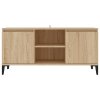 vidaXL TV stolík kovové nohy dub sonoma 103,5x35x50 cm