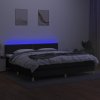 vidaXL Posteľ boxsping s matracom a LED čierna 200x200 cm látka