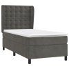 vidaXL Posteľný rám boxspring s matracom tmavosivý 80x200 cm zamat