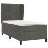 vidaXL Posteľný rám boxspring s matracom tmavosivý 80x200 cm zamat