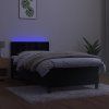 vidaXL Posteľ boxsping s matracom a LED čierna 100x200 cm zamat