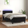 vidaXL Posteľ boxsping s matracom a LED čierna 100x200 cm zamat