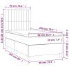 vidaXL Posteľ boxsping s matracom a LED bledosivá 90x200 cm zamat