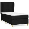 vidaXL Posteľný rám boxspring s matracom čierny 90x200 cm látka