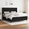 vidaXL Posteľný rám boxspring s matracom čierny 180x200 cm látka