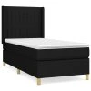 vidaXL Posteľný rám boxspring s matracom čierny 90x200 cm látka