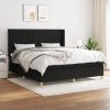 vidaXL Posteľný rám boxspring s matracom čierny 180x200 cm látka