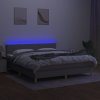 vidaXL Posteľ boxsping s matracom a LED bledosivá 160x200 cm látka