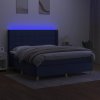 vidaXL Posteľ boxsping s matracom a LED modrá 160x200 cm látka