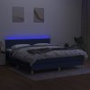 vidaXL Posteľ boxsping s matracom a LED modrá 180x200 cm látka