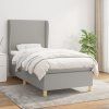 vidaXL Posteľný rám boxsping s matracom bledosivý 90x190 cm látka