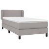 vidaXL Posteľný rám boxsping s matracom bledosivý 90x200 cm látka