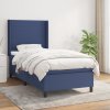 vidaXL Posteľný rám boxspring s matracom modrý 90x190 cm látka
