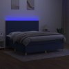 vidaXL Posteľ boxsping s matracom a LED modrá 180x200 cm látka