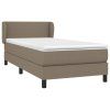 vidaXL Posteľný rám boxsping s matracom sivohnedý 90x200 cm látka