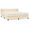 vidaXL Posteľný rám boxspring s matracom krémový 160x200 cm látka