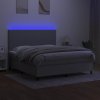 vidaXL Posteľ boxsping s matracom a LED bledosivá 160x200 cm látka
