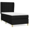 vidaXL Posteľný rám boxspring s matracom čierny 90x200 cm látka