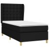 vidaXL Posteľný rám boxspring s matracom čierny 90x200 cm látka