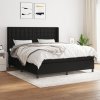 vidaXL Posteľný rám boxspring s matracom čierny 180x200 cm látka