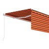 vidaXL Ručne zaťahovacia markíza s tienidlom 4,5x3 m oranžovo-hnedá