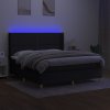 vidaXL Posteľ boxsping s matracom a LED čierna 180x200 cm látka
