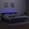 vidaXL Posteľ boxsping s matracom a LED modrá 200x200 cm látka