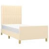 vidaXL Rám postele bez matraca, krémová, 80x200 cm, látka