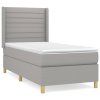 vidaXL Posteľný rám boxsping s matracom bledosivý 90x190 cm látka